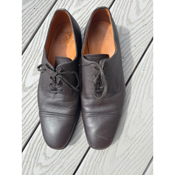 Bally of Switzerland Mens Brown Leather Dress Shoes Oxfords Size 8D Tayson main image 7
